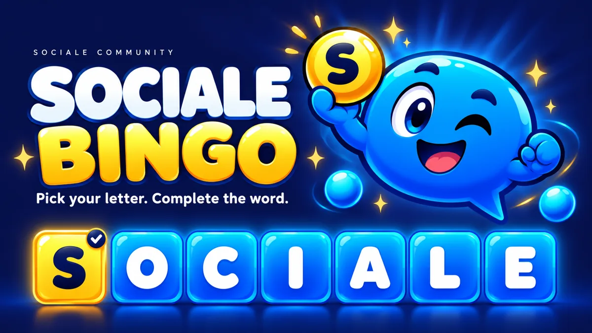 Bingo online gratis di Sociale: il bingo di parole con le lettere di SOCIALE