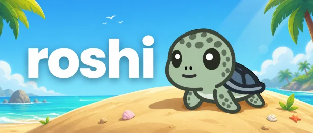 Roshi the turtle on the beach