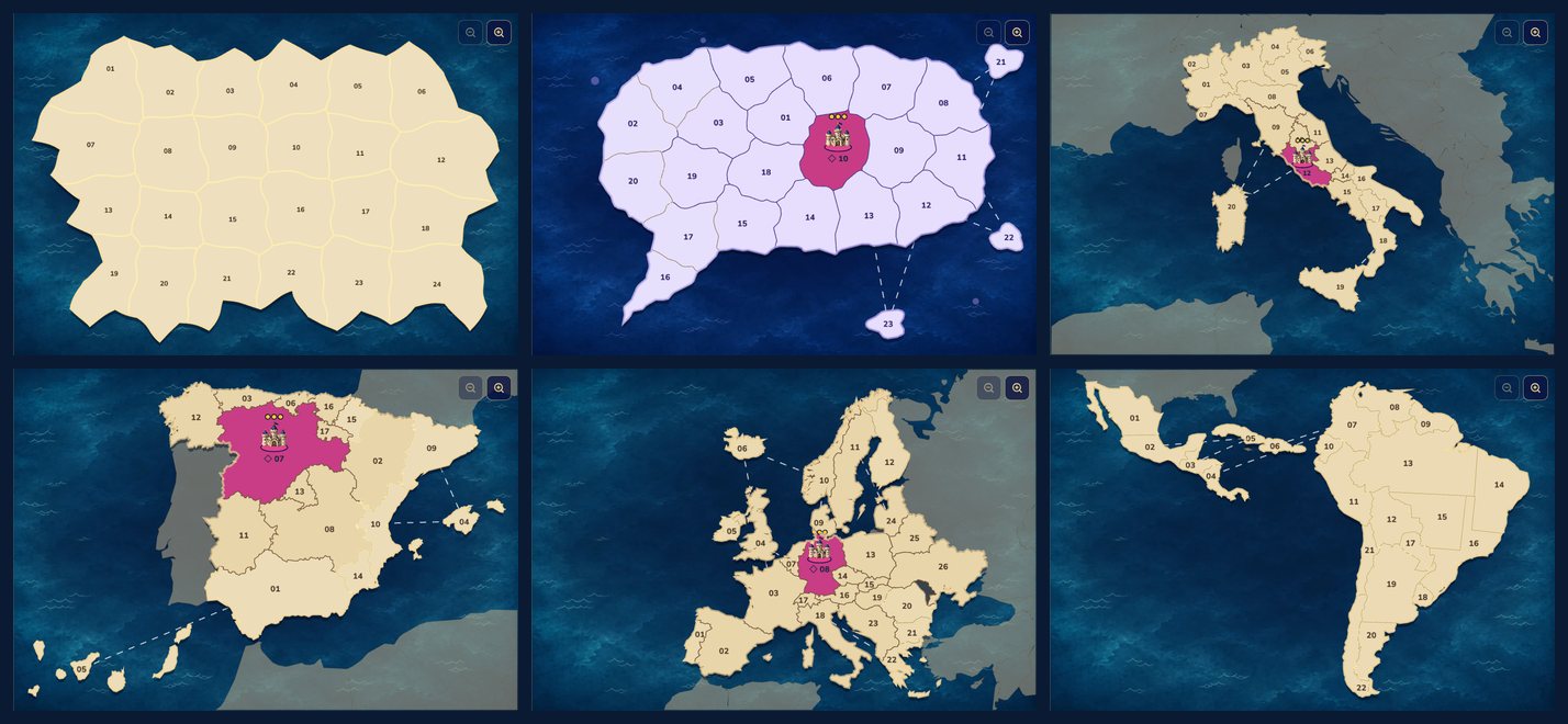 The six maps of Sociale Conquista
