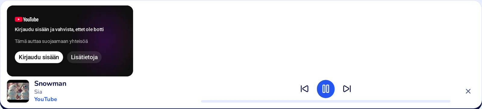 The player at the bottom of the page with a song playing as high quality MP3 from Sociale Radio