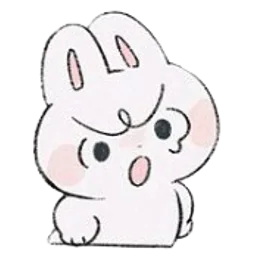 Surprised bunny sticker