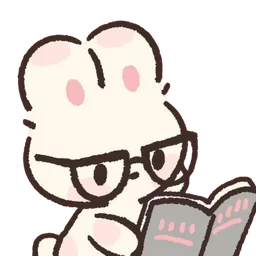 Bunny reading sticker