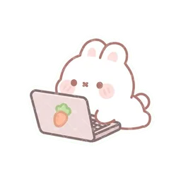 Bunny on laptop sticker