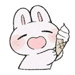 Bunny eating ice cream sticker