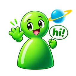 Green pawn saying hi sticker