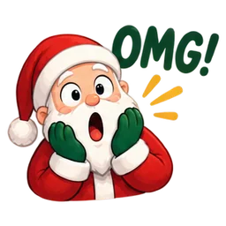 Santa shocked sticker
