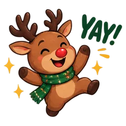 Reindeer yay sticker