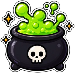 Bubbling cauldron sticker
