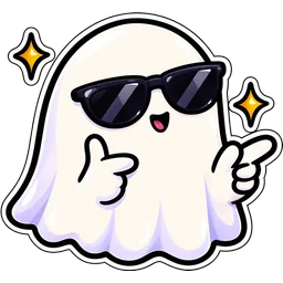Cool ghost pointing sticker