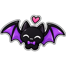 Happy bat love sticker