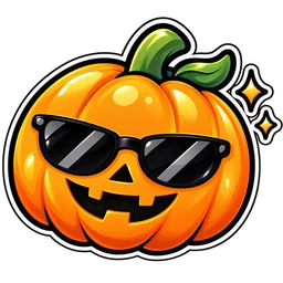 Cool pumpkin sticker