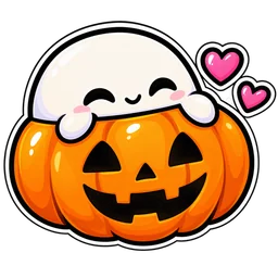 Ghost in pumpkin sticker