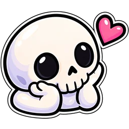 Skull daydreaming sticker