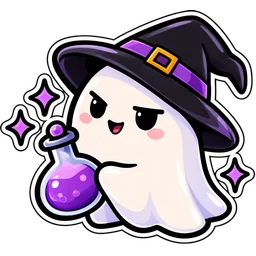 Ghost with potion sticker