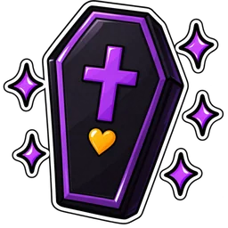 Purple coffin sticker