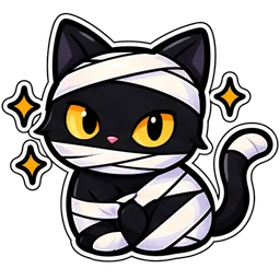 Mummy cat sticker