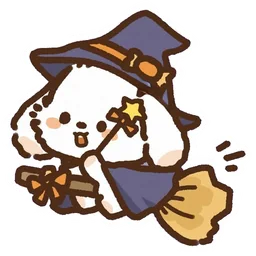 perrito brujo escoba sticker