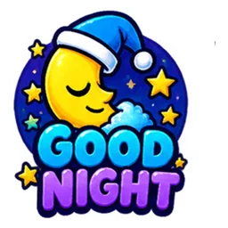 Sleepy moon good night sticker