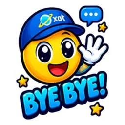 Smiley waving bye sticker
