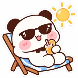 Bubu beach relaxing sticker