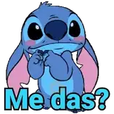 Stitch begging sticker