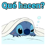 Stitch under blanket sticker