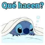 Stitch under blanket sticker
