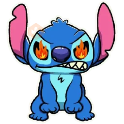 Stitch furious sticker