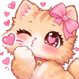 Cat blowing kiss sticker