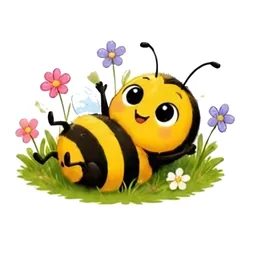 Bee waving hello sticker