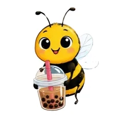 Bee with bubble tea sticker