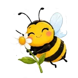 Bee smelling daisy sticker