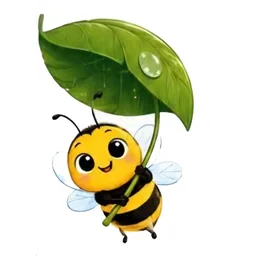 Bee leaf umbrella sticker