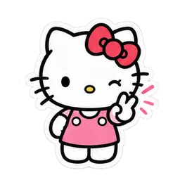 Kitty peace sign sticker