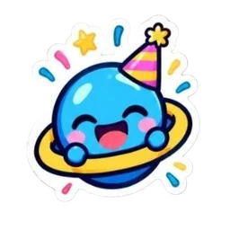 Party planet sticker