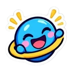 Laughing planet sticker