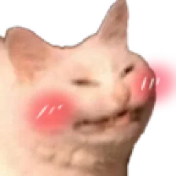 Cat blushing sticker