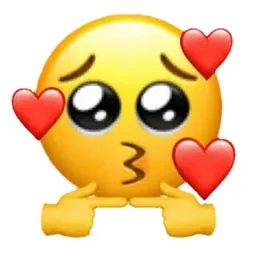 Shy kiss hearts sticker