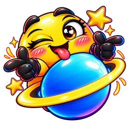 Winking playful sticker