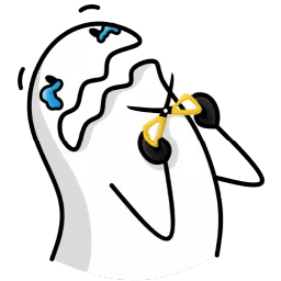 Nervous with scissors sticker