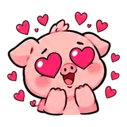 Pig in love sticker