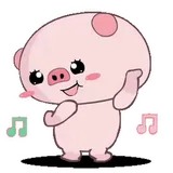 Pig happy dance sticker