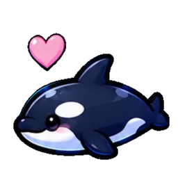Orca in love sticker
