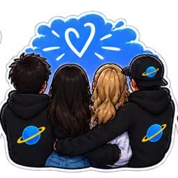Friends hugging sticker
