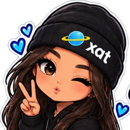 Girl winking peace sticker