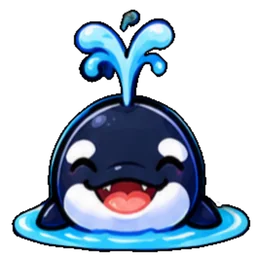 Orca laughing splash sticker
